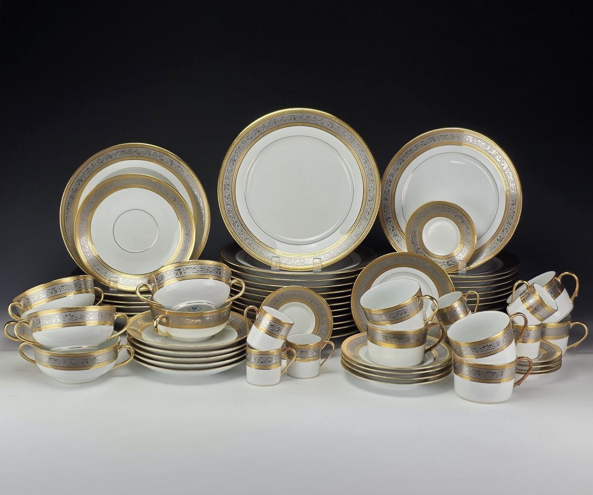 Raynaud Limoges pour Céralène – "Plaisance" – Service 65 Pièces Or & Platine