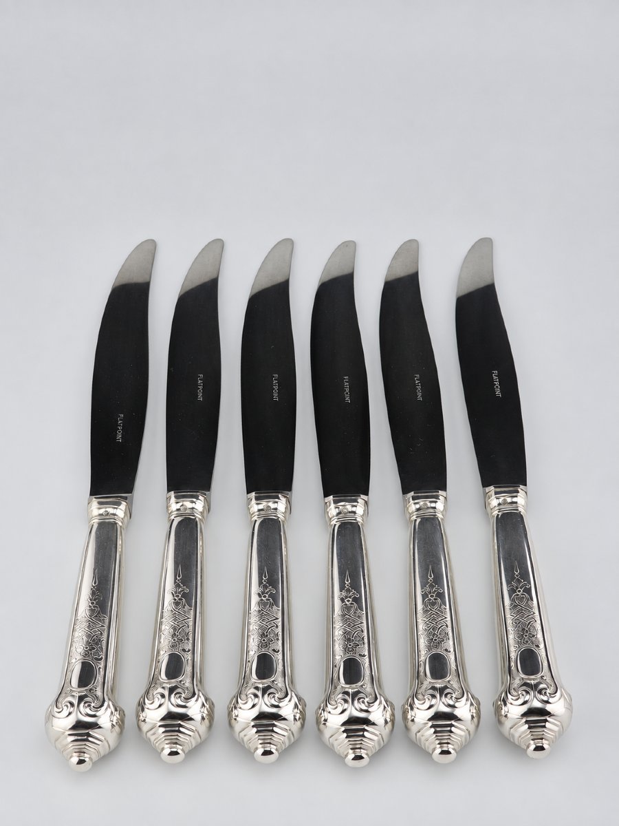 PUIFORCAT "Élysée" - Couteau de Table - Argent 950‰ - 26 cm - 132 g-photo-2