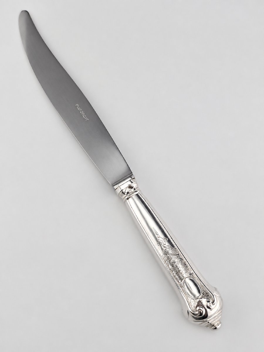 PUIFORCAT "Élysée" - Couteau de Table - Argent 950‰ - 26 cm - 132 g-photo-4