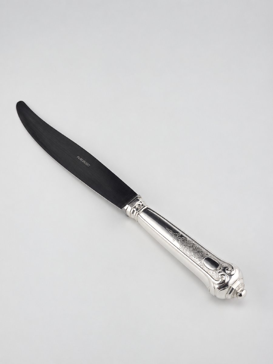 PUIFORCAT "Élysée" - Couteau de Table - Argent 950‰ - 26 cm - 132 g-photo-1