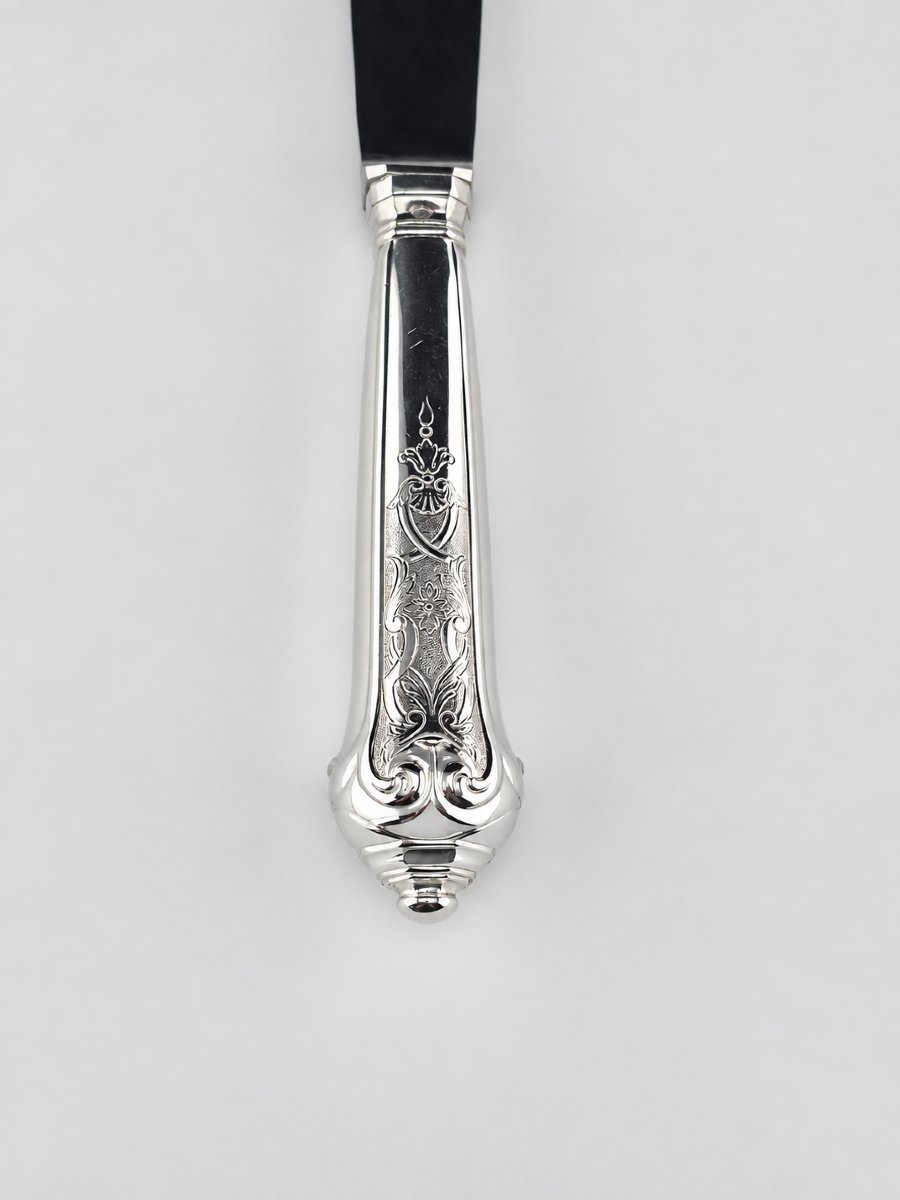 PUIFORCAT "Élysée" - Couteau de Table - Argent 950‰ - 26 cm - 132 g-photo-3