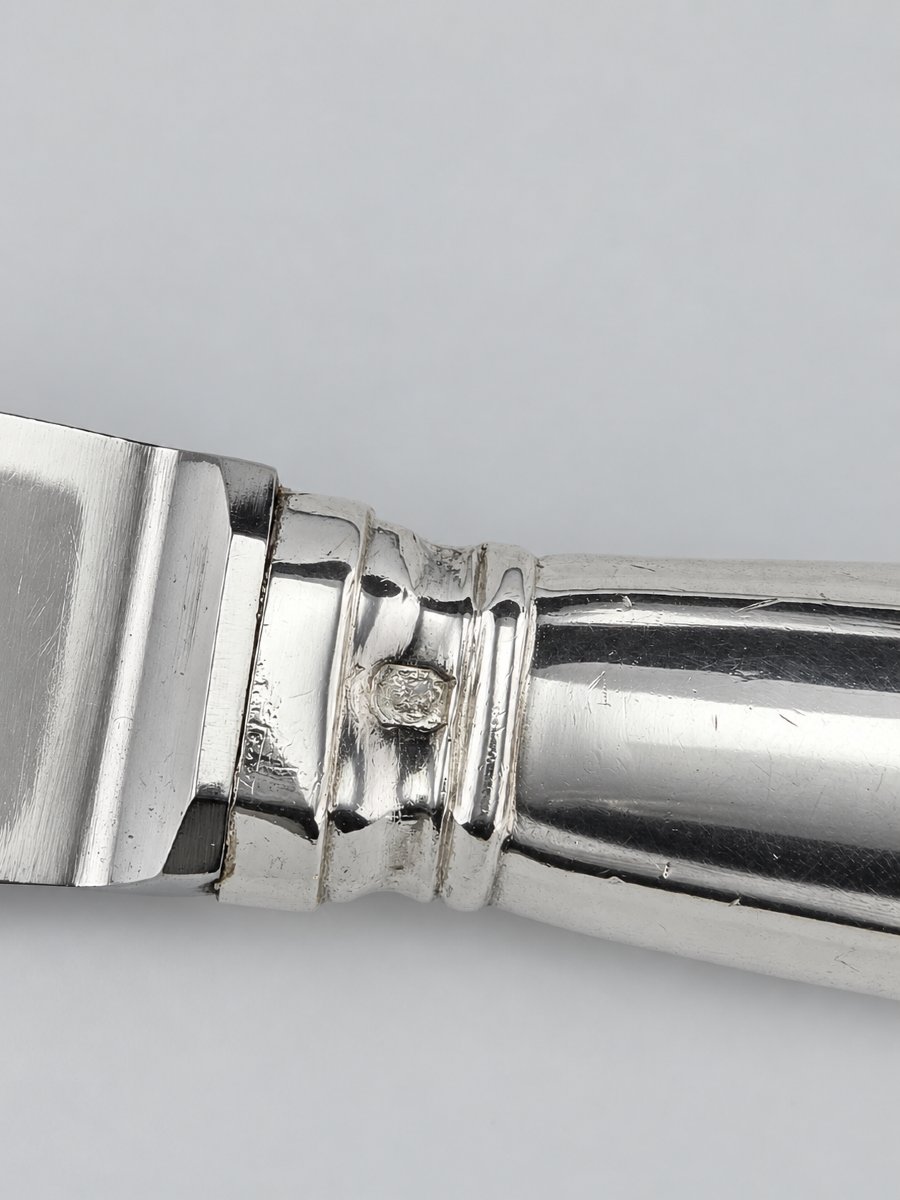 PUIFORCAT "Élysée" - Couteau de Table - Argent 950‰ - 26 cm - 132 g-photo-4