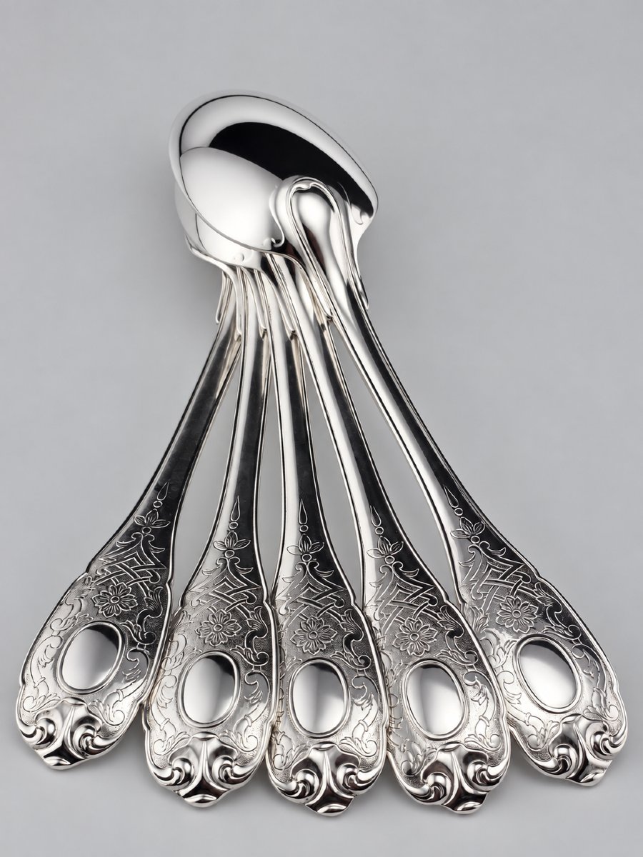 PUIFORCAT "Élysée" - Cuillère de Table - Argent Massif - 950‰ - 21 cm - 95 g-photo-2