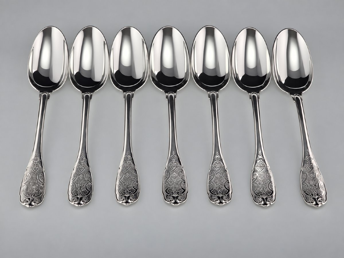 PUIFORCAT "Élysée" - Cuillère de Table - Argent Massif - 950‰ - 21 cm - 95 g-photo-4