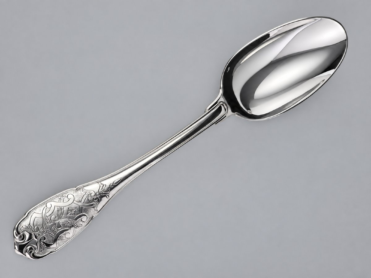 PUIFORCAT "Élysée" - Cuillère de Table - Argent Massif - 950‰ - 21 cm - 95 g-photo-2