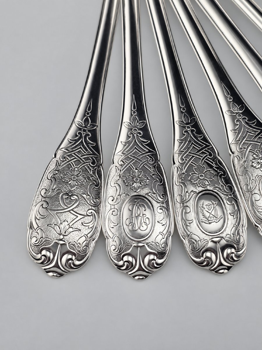 PUIFORCAT "Élysée" - Cuillère de Table - Argent Massif - 950‰ - 21 cm - 95 g-photo-6