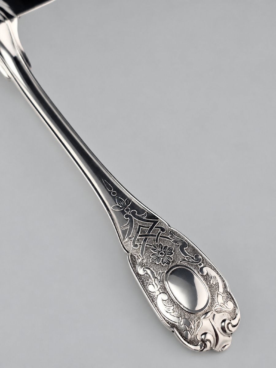 Puiforcat "élysée" - Pie Server - Solid Silver - 950‰ - 24.5 Cm - 162 G-photo-3