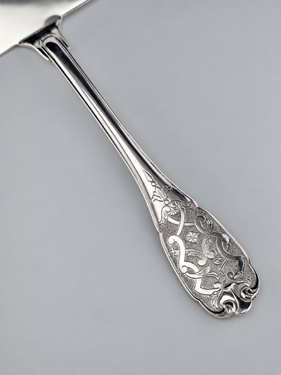 Puiforcat "élysée" - Pie Server - Solid Silver - 950‰ - 24.5 Cm - 162 G-photo-4