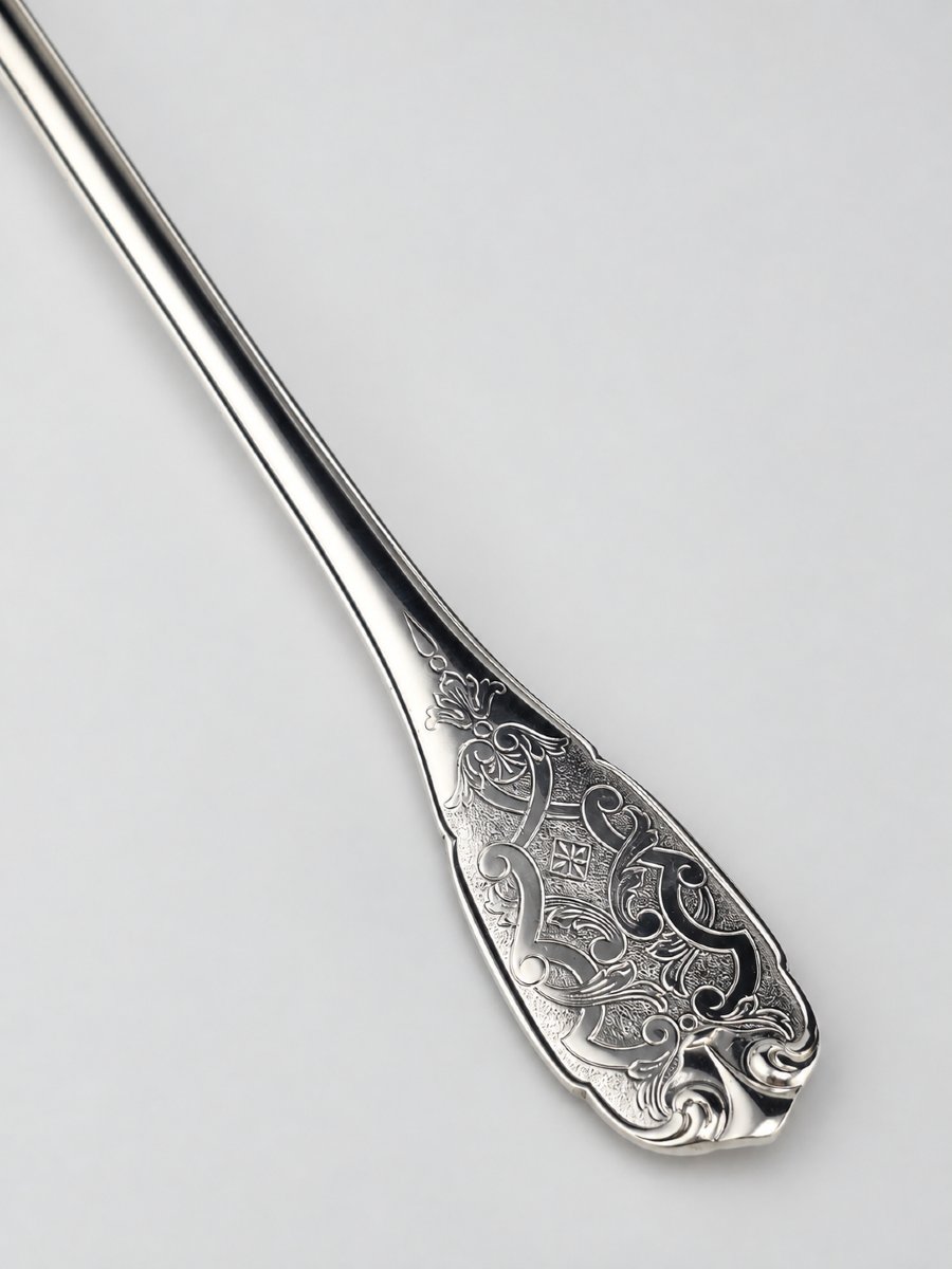 PUIFORCAT "Élysée" - Pelle à Riz - Argent Massif - 950‰ - 26 cm - 128 g-photo-2