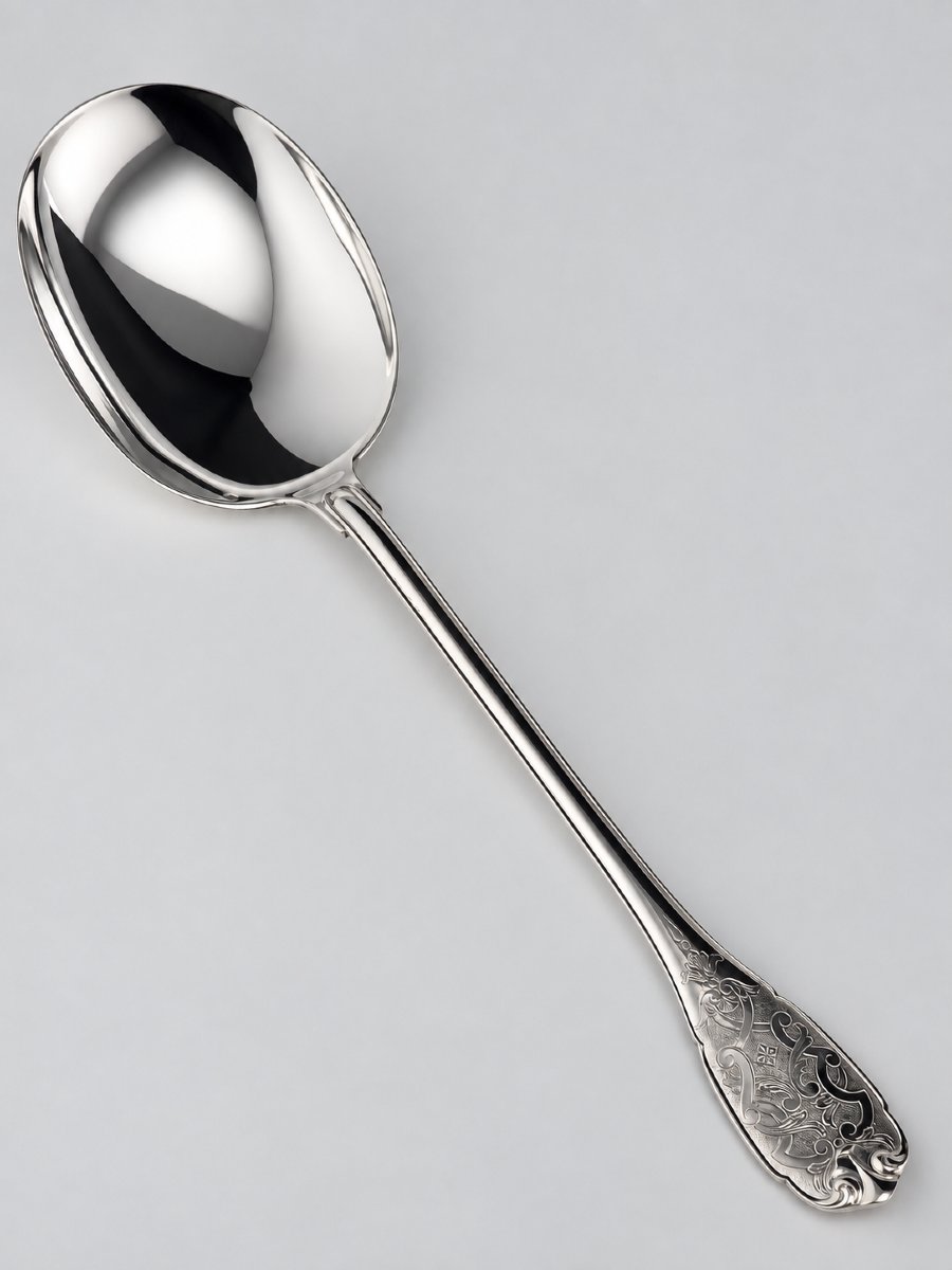 PUIFORCAT "Élysée" - Pelle à Riz - Argent Massif - 950‰ - 26 cm - 128 g
