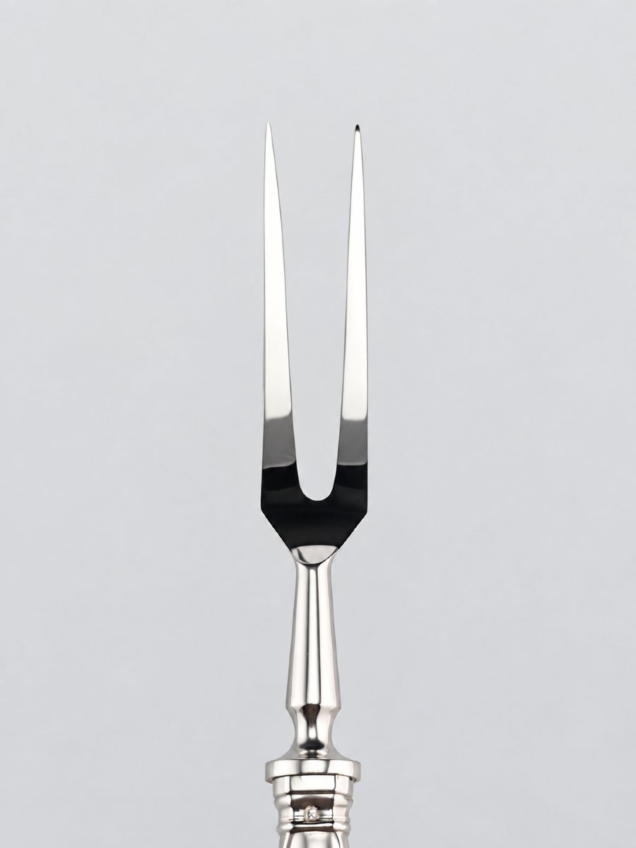 PUIFORCAT "Élysée" - Fourchette à Gibier - Argent Massif - 950‰ - 24,5 cm - 157 g-photo-2