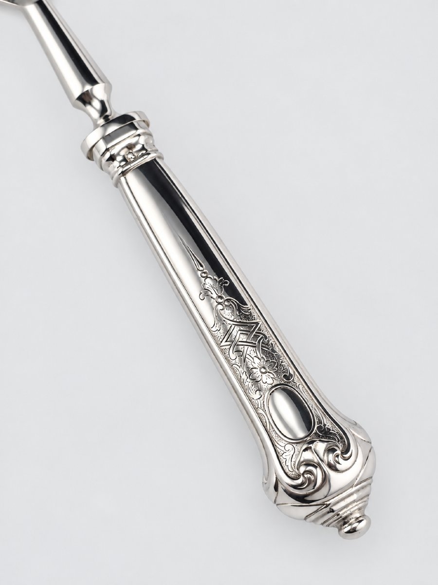 PUIFORCAT "Élysée" - Fourchette à Gibier - Argent Massif - 950‰ - 24,5 cm - 157 g-photo-3