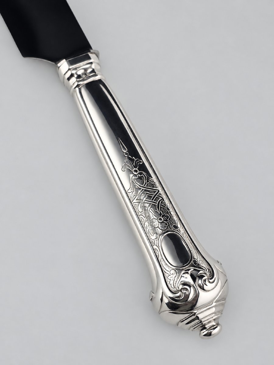 Puiforcat "élysée" - Game Knife - 950‰ Silver - 27 Cm - 147 G-photo-4