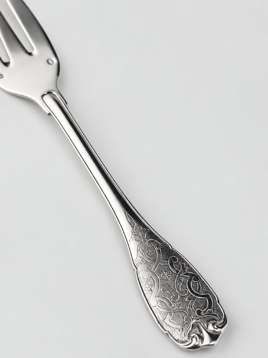Puiforcat "élysée" - Fish Fork - Solid Silver - 950‰ - 18 Cm - 63 G-photo-2