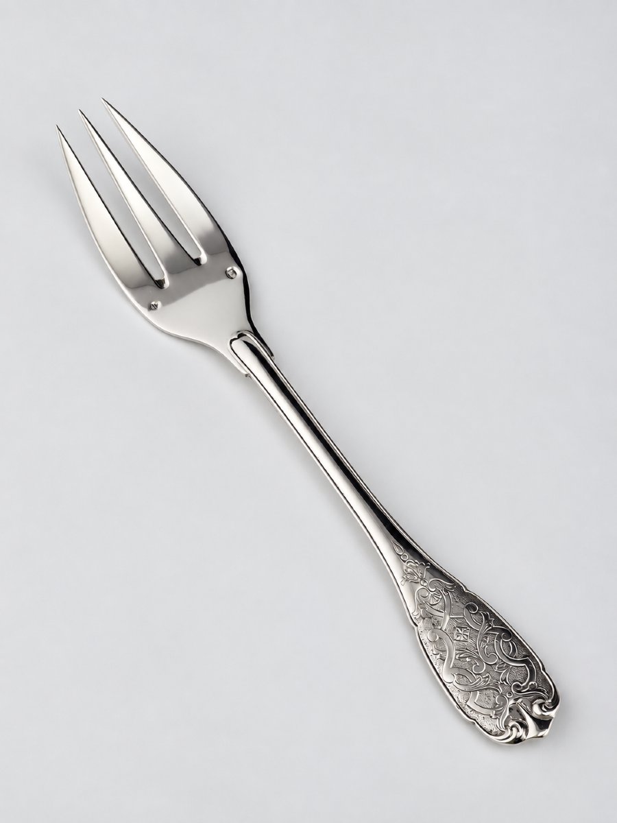 Puiforcat "élysée" - Fish Fork - Solid Silver - 950‰ - 18 Cm - 63 G