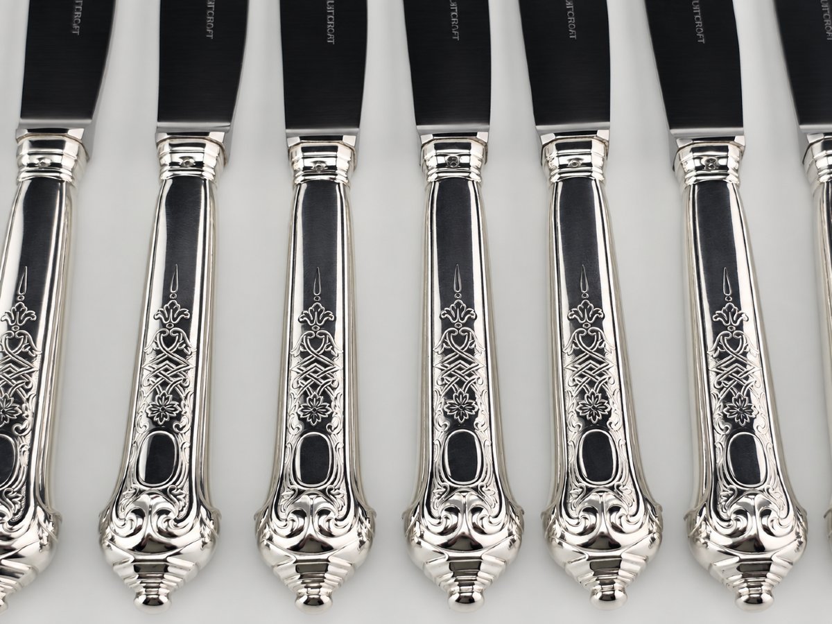 PUIFORCAT "Élysée" - Couteau à Dessert / Entremets - Argent 950‰ - 21 cm - 83 g-photo-2