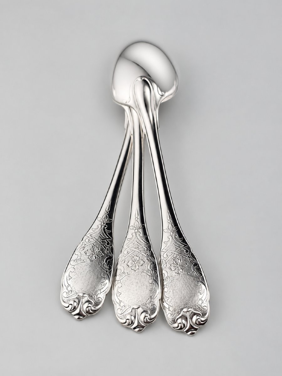 Puiforcat "élysée" - Dessert Spoon / Dessert Server - Solid Silver - 950‰ - 17 Cm - 60 G-photo-3