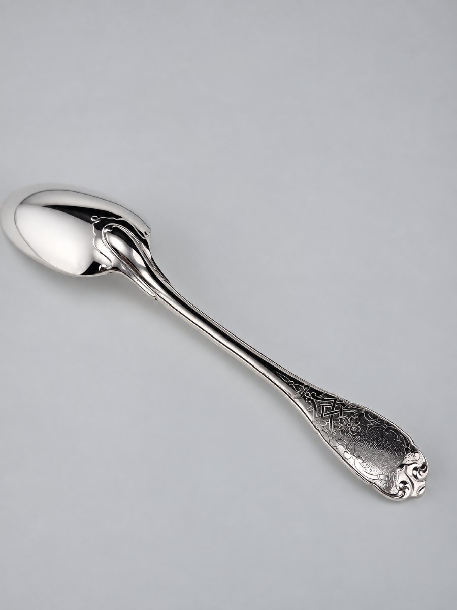 Puiforcat "élysée" - Dessert Spoon / Dessert Server - Solid Silver - 950‰ - 17 Cm - 60 G-photo-3