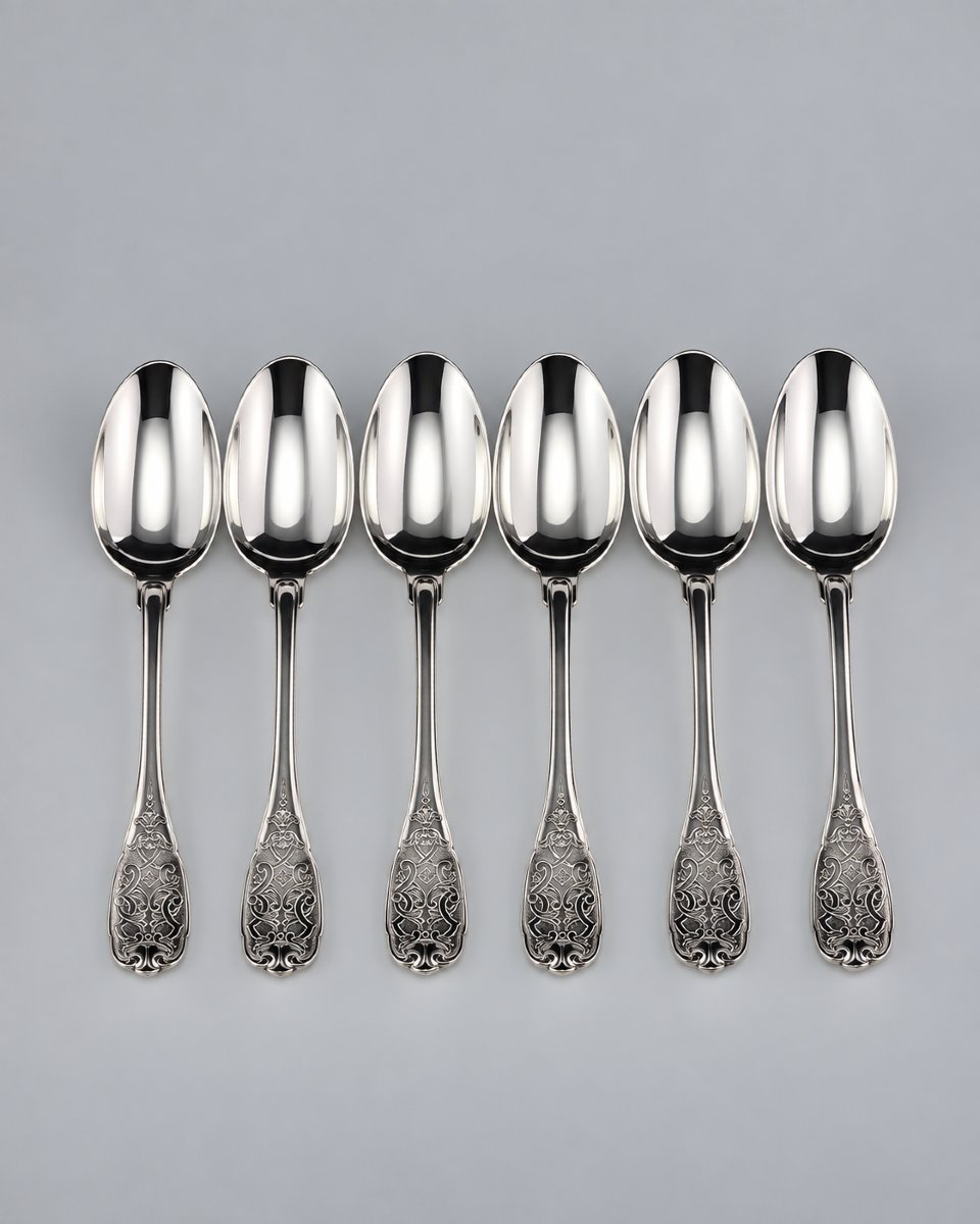 Puiforcat "élysée" - Coffee Spoon - Solid Silver - 950‰ - 12 Cm - 25 G