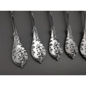 Puiforcat - 6 Teaspoons - Silver Minerve