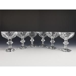 Baccarat - Harcourt 1841 - 6 Champagne Crystal Cups (13 Cm) - New Condition