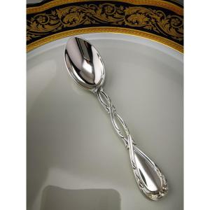 Puiforcat "royal" - 1 Cuiller à Moka/thé - 11,5 Cm - Argent Minerve 925