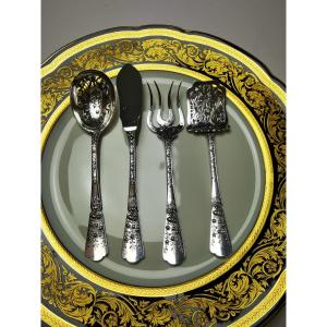 Service à mignardises en argent minerve 4 pcs - MO: Veuve COMPERE