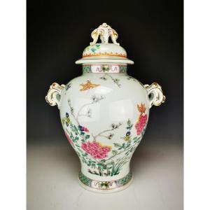 HAVILAND Limoges pour PUIFORCAT - Large Vase - "Kien Long"
