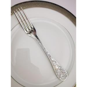 Christofle "jardin d'Eden" - 1 Table Fork 20.5 Cm - Silver-plated Metal - (several Available)