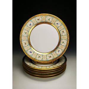 Haviland & Parlon - "bengalis" - 6 Dinner Plates ø 25.5 Cm - Perfect Condition