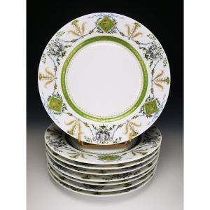 Haviland & Parlon - "swans" - 8 Dinner Plates ø 25.5 Cm - Perfect Condition