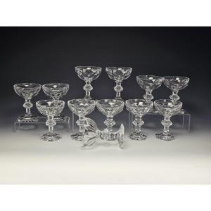 Baccarat - Harcourt 1841 - 12 Coupes à Champagne - Cristal - Etat Neuf