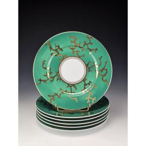 RAYNAUD "Cristobal" Emeraude - 6 assiettes à dessert N°1 Alberto Pinto -22,5 cm