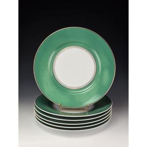 RAYNAUD "Cristobal" Emeraude - 6 assiettes de table N°3 - Alberto Pinto - 27 cm