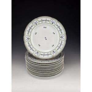 Bernardaud "Barbeaux" - 12 Assiettes à dessert ∅ 21,5 cm
