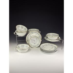 Bernardaud "Barbeaux" - 6 Bols à Bouillon et soucoupes