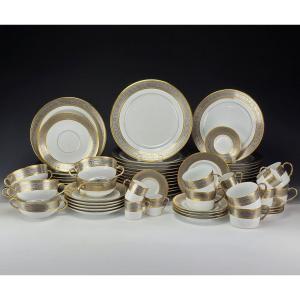 Raynaud Limoges pour Céralène – "Plaisance" – Service 65 Pièces Or & Platine
