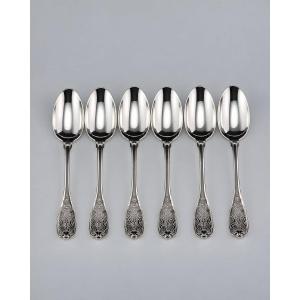 Puiforcat "élysée" - Coffee Spoon - Solid Silver - 950‰ - 12 Cm - 25 G