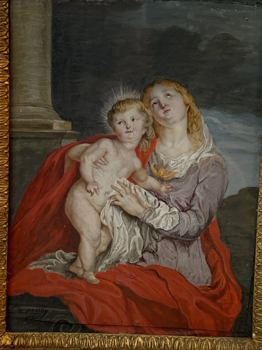 Vierge à L’enfant , Très Grande Miniature -photo-4