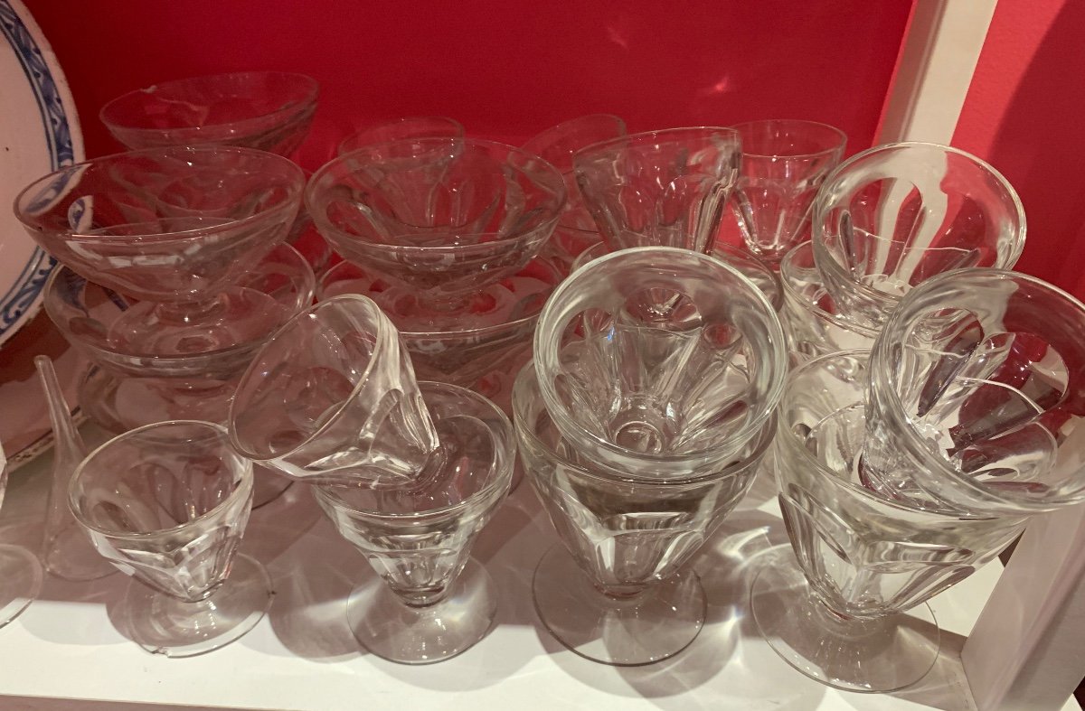 Service De Verres Art Déco En Cristal -photo-3