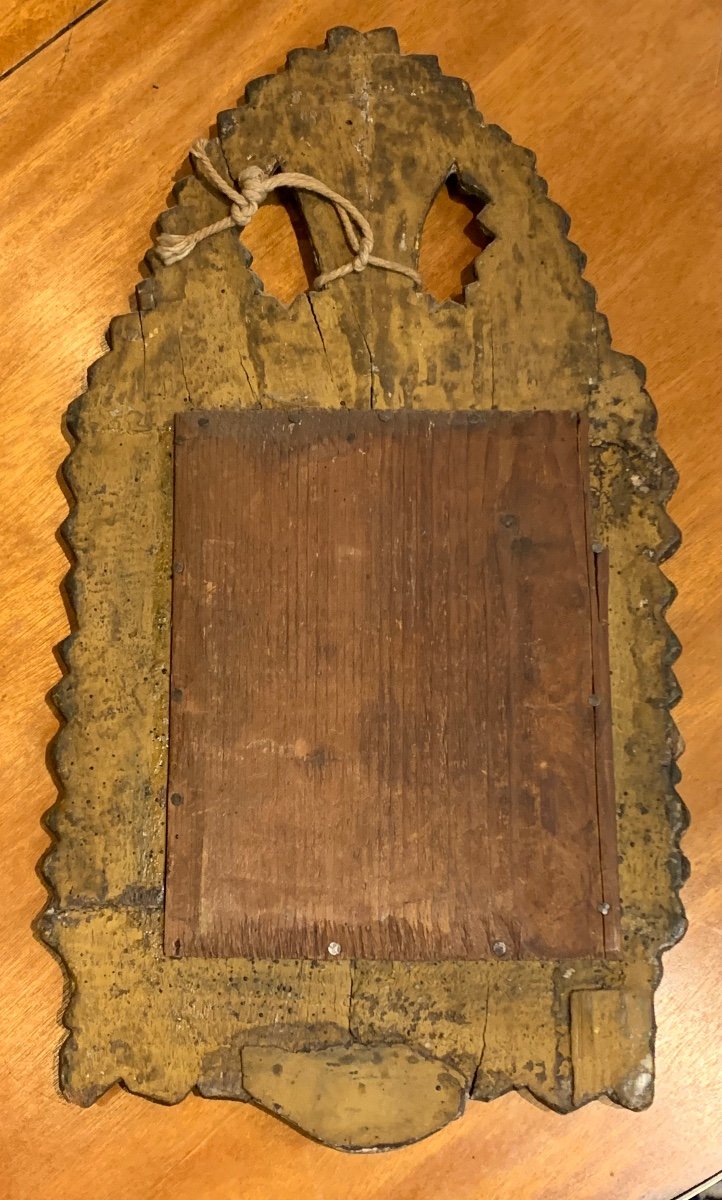 Small 18th Century Baroque Mirror-photo-3
