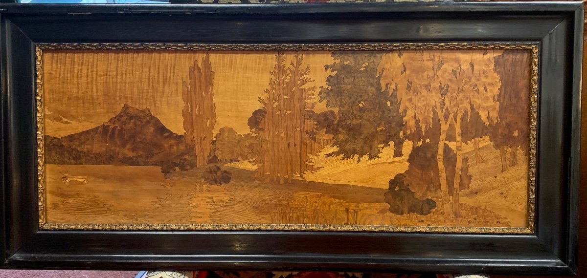 Grand Paysage En Marqueterie , Le Lac Du Bourget ? 