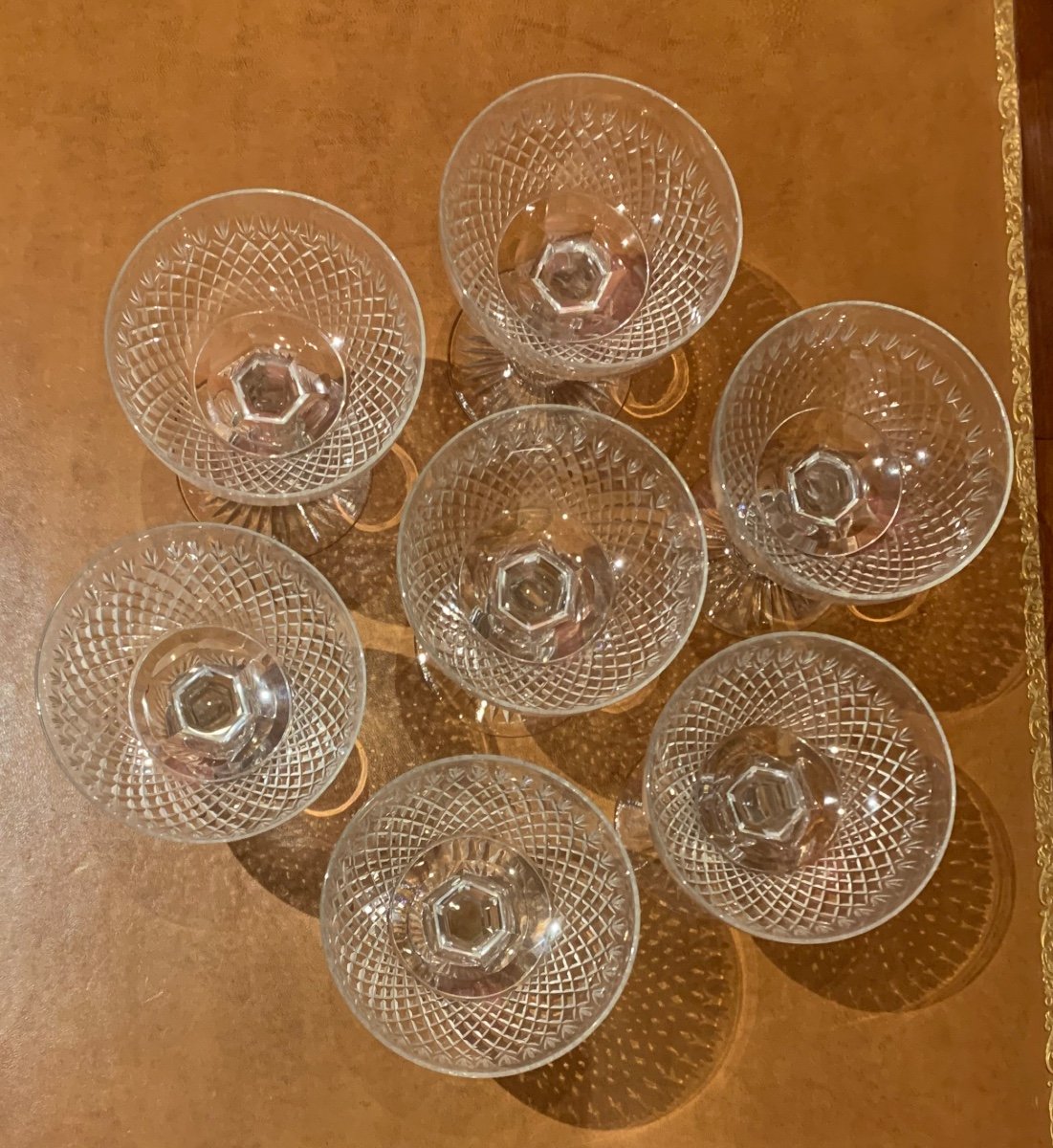 7 Coupes à Champagne Baccarat, Modèle Océan -photo-2