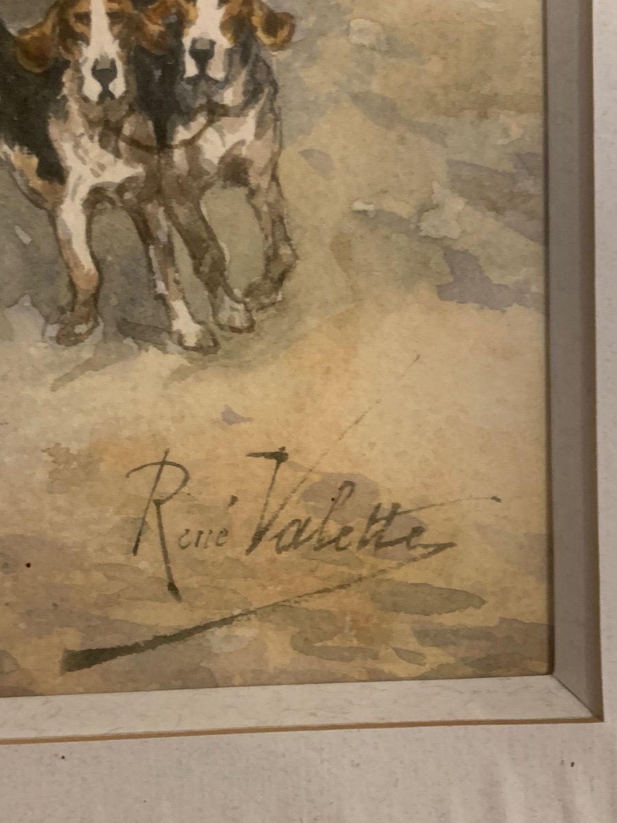 Pair Of Watercolors By René Valette-photo-3