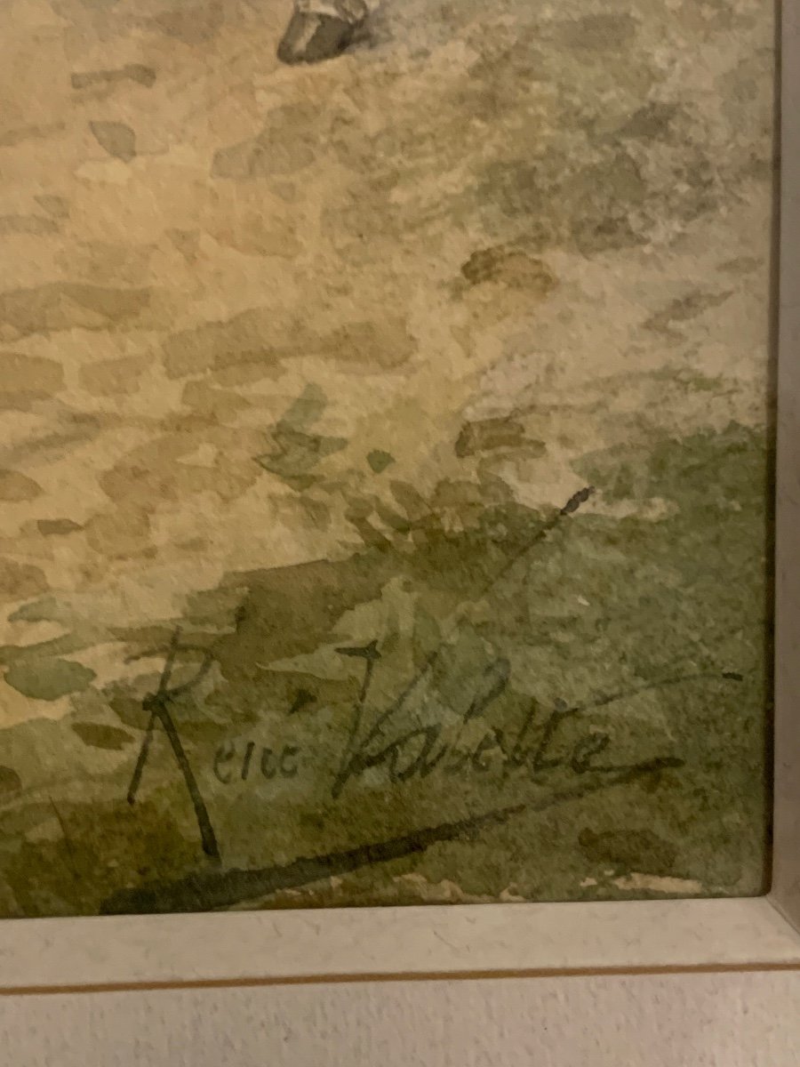 Pair Of Watercolors By René Valette-photo-4