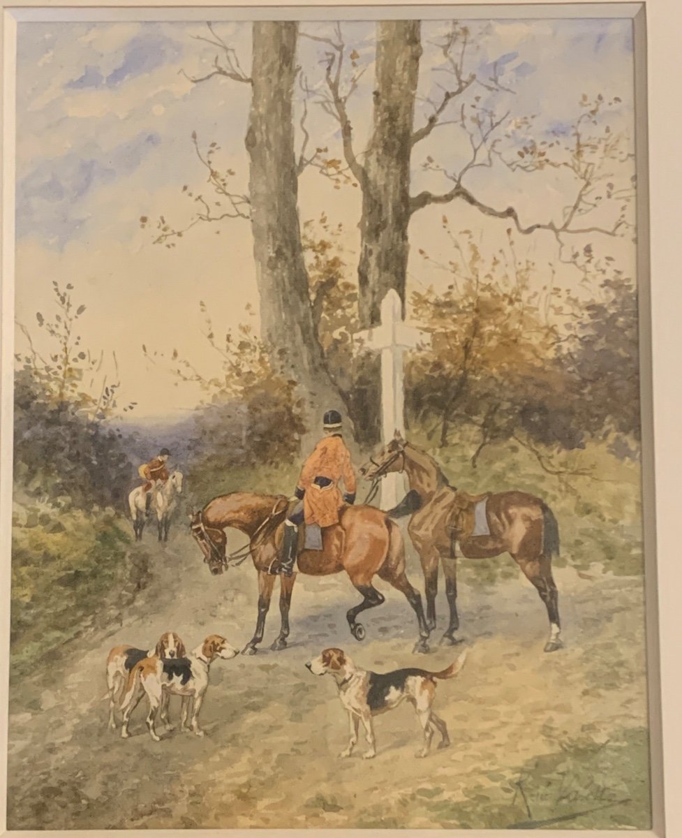 Pair Of Watercolors By René Valette-photo-2
