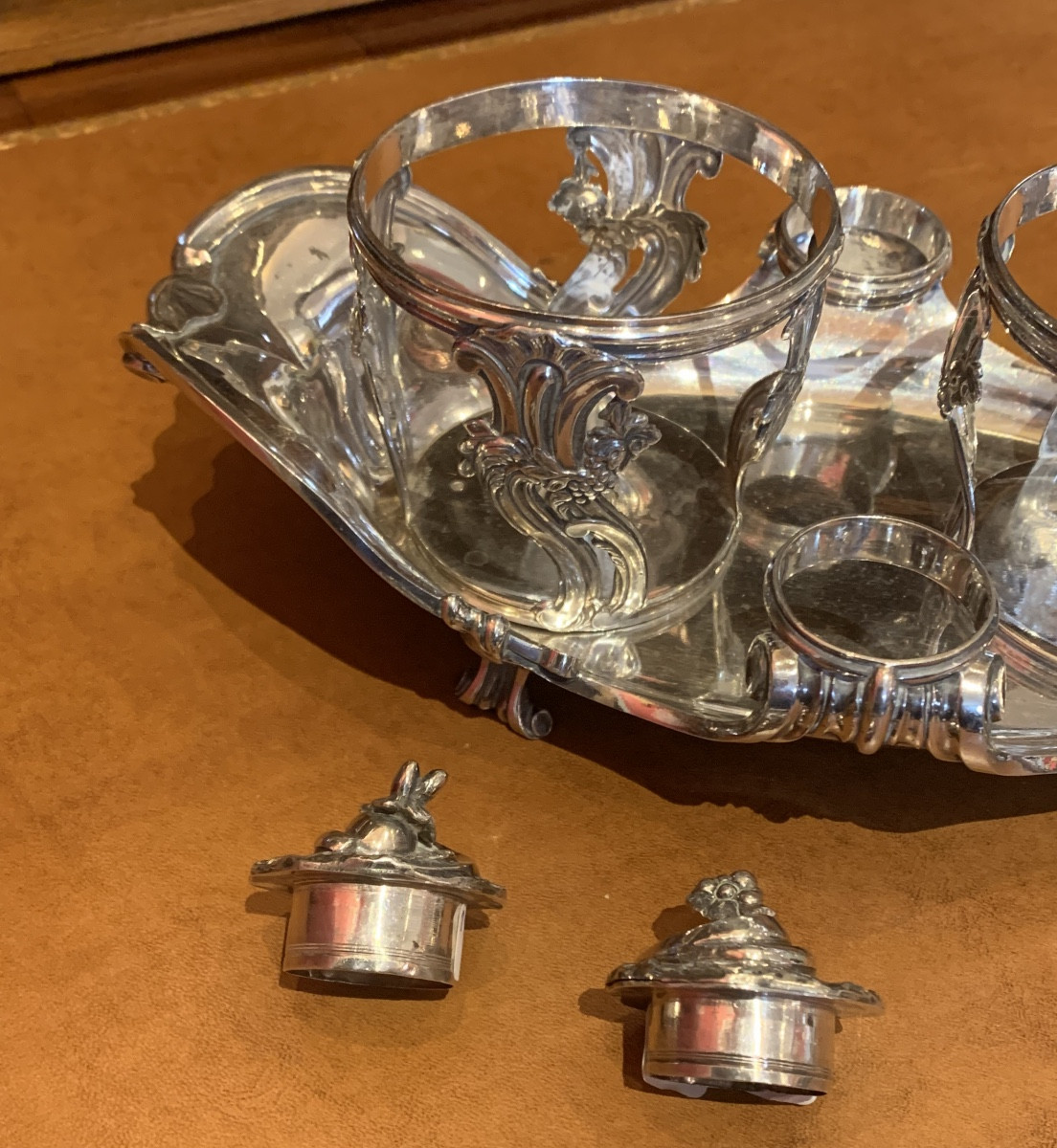 18th Century Solid Silver Oil Cruet -photo-3