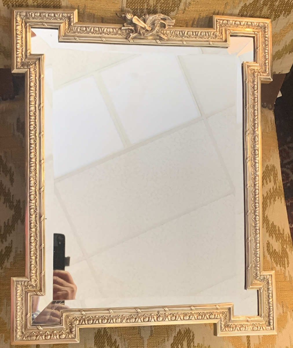 Miroir De Table En Argent Massif Et Vermeil 