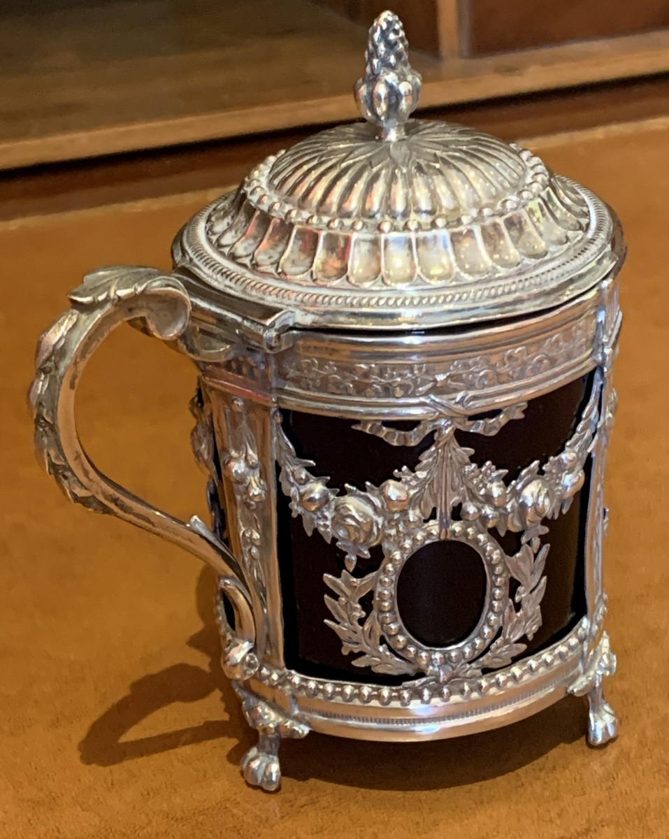 Moutardier et cuillère,  Paris 1785 , -photo-3