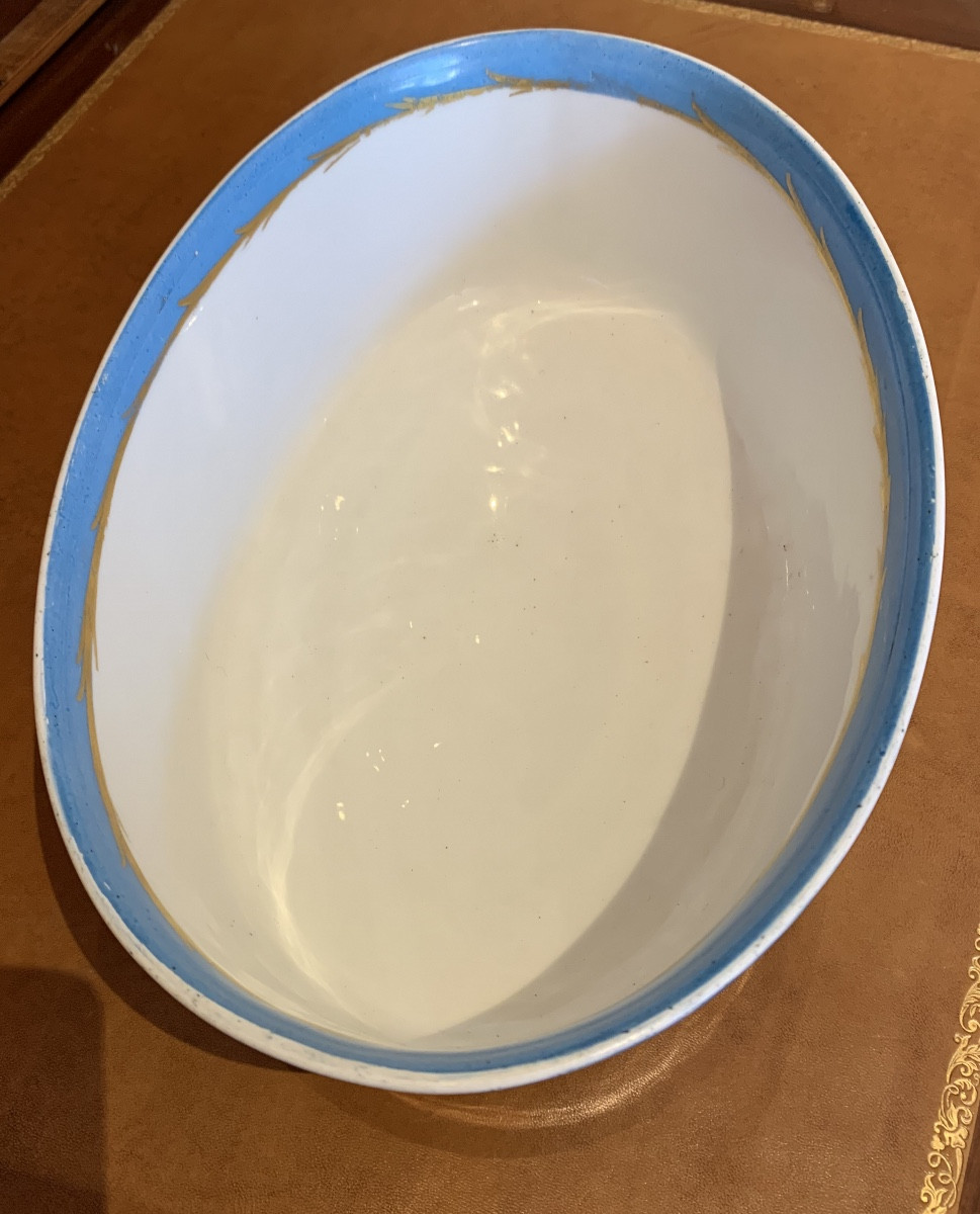 Grande coupe ovale en porcelaine de Paris -photo-3
